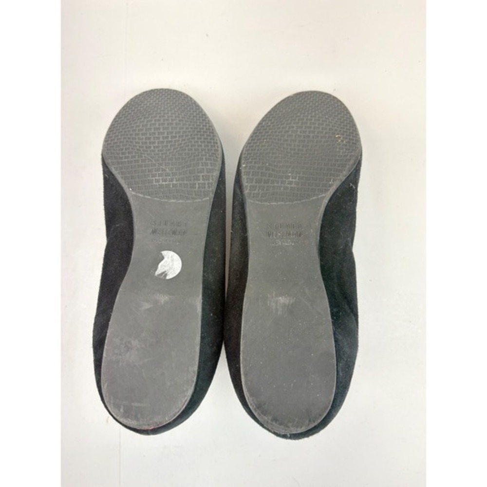 Stuart Weitzman Ballet Flats Women 9 Black Suede Elastic Round Toe Slip On Shoes - Picture 6 of 8
